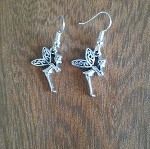 Silver-Tone Fairy Earrings